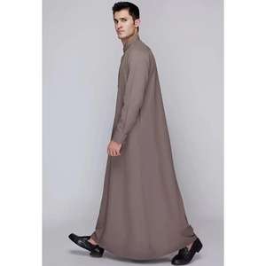 Hot Selling Polyester Stand Collar Solid Color Long Sleeves <b>Thobe</b> Kanzu <b>Men</b> Muslims Dress Islamic Clothing for <b>Men</b> <b>Thobe</b> / Thawb - Product Image 6