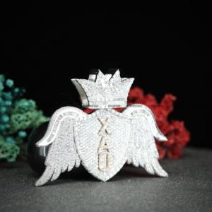 Colgante Personalizado de Doble Capa con Inicial de Moissanita de Phoenix Enterprise, Colgante Hip Hop de Plata 925 de Phoenix Enterprise - Product Image 4