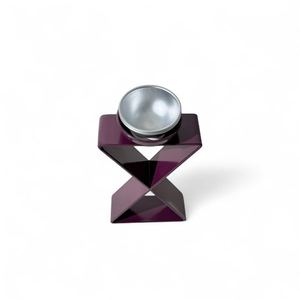 Modern Minimalist Hourglass Bakhoor <b>Burner</b> Purple Metal Geometric Design <b>Oud</b> Incense Holder For Middle Easter & Gulf Home Use - Product Image 3