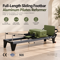 Appareil de fitness portable commercial, Reformer de Pilates en aluminium blanc avec barre de repose-pieds réglable