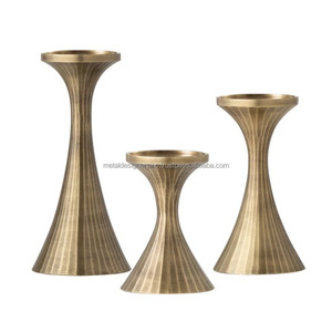 Modern Christmas 3-Piece Tall Brass Silver <b>Candle</b> <b>Holder</b> Set Table Centerpiece Decorative <b>Floor</b> Stand Includes Other Metal - Product Image 3