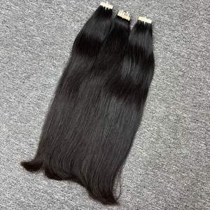 Extensions de cheveux crus vietnamiens vierges de haute qualité 100% en gros cheveux droits naturels grand Stock couleur noire - Product Image 2