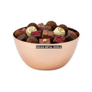 Bol de service en acier inoxydable martelé, bol décoratif pour bonbons et chocolats, pour la décoration de la maison et les cadeaux à un prix raisonnable - Product Image 6