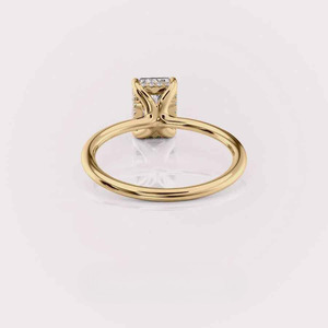 IGI Certified Radiant Cut Lab Grown Diamond Engagement-Wedding <b>Ring</b> with Hidden Halo in 14K Yellow / White & Rose Gold - Product Image 4