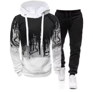 OEM personalizado de los hombres más tamaño pulóver sudaderas transpirable Otoño Invierno ropa deportiva tejida conjunto de ropa con sudaderas con capucha/SweatSuit - Product Image 4
