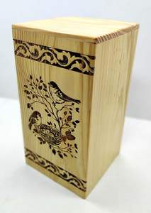 Decorative Urns <b>Wooden</b> Urn Ashes <b>Storage</b> <b>Box</b> Birds Design For Human <b>Storage</b> <b>Large</b> Urn Personalized Cremation For Ashes Pine Wood - Product Image 6