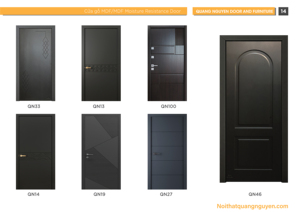 Puerta de entrada de MDF de diseño moderno Película de PVC de alta calidad Apertura de empuje y extracción Apartamento de muchos tamaños Hecho en Vietnam por el fabricante - Product Image 6