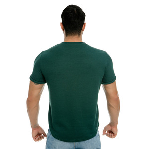 Camiseta informal de gran tamaño de algodón 100% con logotipo serigrafiado de alta calidad, camiseta de tela de punto con patrón de Color sólido de talla grande para hombre - Product Image 4