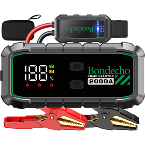 Démarreur portable et batterie externe 74Wh avec écran LCD, 12V 2000A, booster <span class=keywords><strong>de</strong></span> batterie au lithium, charge rapide, lumière LED et câbles <span class=keywords><strong>de</strong></span> <span class=keywords><strong>démarrage</strong></span> - Product Image 1