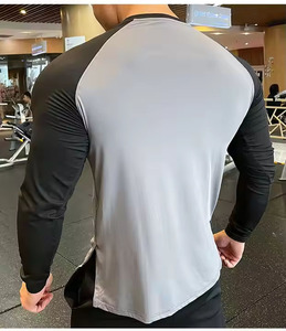 Nueva Camiseta deportiva transpirable con cuello redondo y camiseta de secado rápido para gimnasio para hombres Crew Fitness - Product Image 3