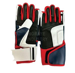 Guantes de Bateo de Béisbol y Sóftbol Unisex Profesionales de Cuero Impermeable con Puño Largo, Ajuste Cómodo y Diseño de Bolas con Impresión Digital - Product Image 6
