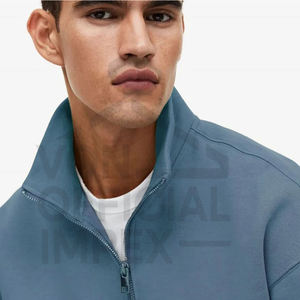 Sudaderas con media cremallera de alta calidad al mejor precio, cómodas sudaderas básicas de algodón mezcladas para invierno con media cremallera - Product Image 5