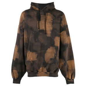 OEM Custom Classic Streetwear Men's 100% Cotton Hoodie Oversized Heavyweight Color-Blocked <b>Bleach</b> Washed tye dye men hoodie - Product Image 5