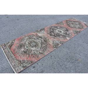 Alfombra de lana turca de retazos rojo y verde Vintage, tejido plano de 3,3x12,5 pies con respaldo de látex para decoraciones de sala de estar - Product Image 2