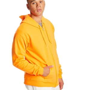 Jaune haute qualité polaire surdimensionné streetwear automne hiver Style personnalisé bouffée imprimé à capuche fermeture éclair 100% hommes sweats à capuche coton - Product Image 6