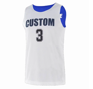 Uniformes de Baloncesto Personalizados para Hombre, Impresión OEM, Conjunto de Jersey Reversible de Malla Azul Cielo para Adultos, Antibacteriano, de Secado Rápido y Protección UV - Product Image 4