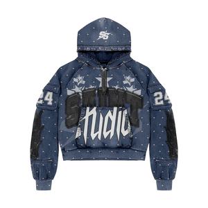 Custom Made 100% Cotton <b>Fleece</b> Men's Hoodie Winter <b>Jacket</b> Acid Wash Embroidered Men's Sweatshirts - Product Image 5
