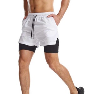 Short de course pour homme avec doublure de compression 5 "Short de gymnastique à séchage rapide Anti-frottement Short athlétique 2 en 1 - Product Image 1