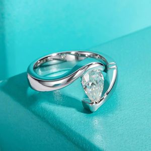 Anillo de Compromiso RITZIN con Diamante Cultivado en Laboratorio, Corte Pera, Oro Rosa, Estilo Único y Bonito, Regalo de Cumpleaños para Mujer - Product Image 3