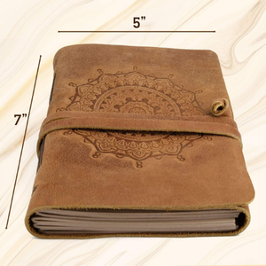Diario de cuero marrón hecho a mano, diseño de Mandala Vintage, cuaderno de escritura diario forrado de cuero de grano completo para promociones - Product Image 2