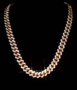 Collar de Cadena Cubana de Lujo con Incrustaciones de Diamantes, Chapado en Rodio, Tono Dorado, Estilo Hip Hop, Joyería Ortodoxa de Moissanita, Regalo y Fiesta - Product Image 1