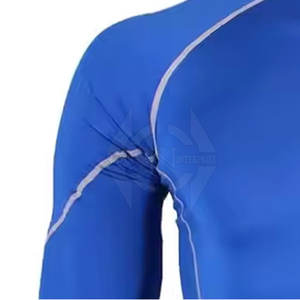 เสื้อแรชการ์ดของผู้ชายแขนยาวระบายอากาศสีพื้นมีเอกลักษณ์ใช้กลางแจ้งบริการ OEM - Product Image 6