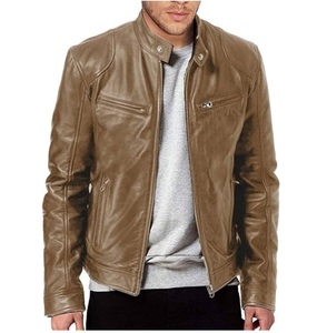 Chaqueta de cuero genuino de moda más vendida, ropa de invierno de vaquero de piel de oveja, bolsillos con cremallera Unisex, chaquetas de cuero Pu de moda transpirables - Product Image 3