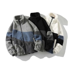 Couleur contrastée OEM Vêtements pour hommes de qualité supérieure sur mesure Vestes Sherpa Fleece Winter Breathable Stand Collar Vestes pour hommes - Product Image 1