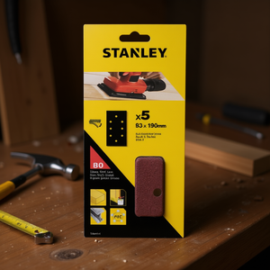 แพ็คหลายชิ้นของสแตนลีย์สำหรับแผ่นขัดแบบเวลโคร ขนาด 93x190 มม. แบบมีรูสำหรับ B&D - Product Image 3