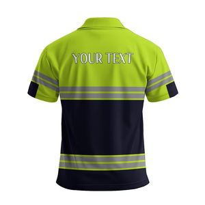 Hot Selling Men's Hi Vis Polo Shirts Custom Logo Colors OEM/ODM Safety Reflective Work Polo Shirts - Product Image 4