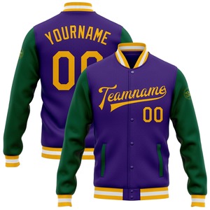 Directo industria al por mayor casual invierno personalizado rojo blanco bombardero Full-Snap Varsity Letterman chaqueta - Product Image 2