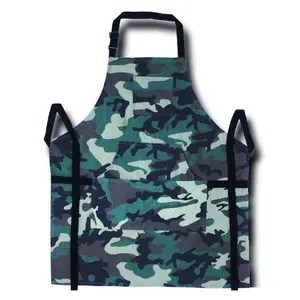 Tablier de cuisine pour femme en coton 100% avec logo camouflage personnalisé, idéal pour les restaurants, couleur et taille sur mesure - Product Image 1