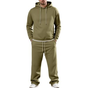 ชุดวอร์มสำหรับผู้ชายกางเกงทรงหลวมมีฮู้ด2ชิ้นชุดออกกำลังกายสำหรับวิ่งจ๊อกกิ้งฤดูใบไม้ร่วงฤดูหนาว - Product Image 1