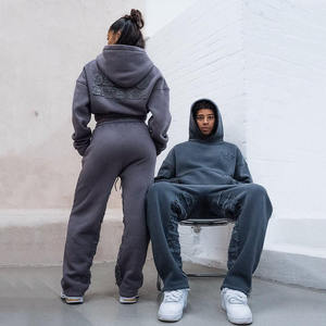 Chándales Personalizados de Invierno con Capucha Bordada, Talla Grande, para Hombre y Mujer, Diseño Ligero de Punto, 300gsm - Product Image 3