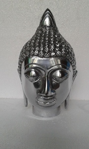 Escultura de Buda riendo Técnica de fundición de aluminio Material de metal duradero - Product Image 6