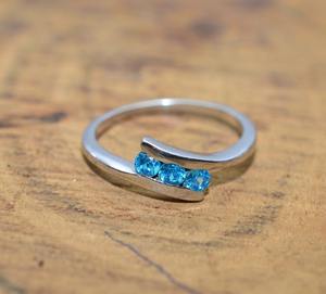 แหวนเงินทำด้วยมือสไตล์ Boho เครื่องประดับ925สเตอร์ลิงสีฟ้าบุษราคัมเครื่องประดับแหวนแนวโน้มสำหรับผู้หญิงของขวัญสำหรับผู้หญิงสำหรับเธอ - Product Image 2