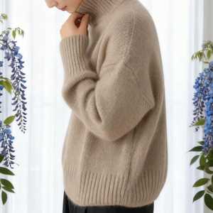 Pull en laine épaisse anti-rides à col rond pour femme Blubelle, coupe ample, tricot doux, ample, décontracté, chic pour l'automne et l'hiver - Product Image 4