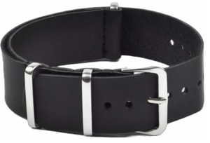 Bracelet de montre intelligent unisexe PD006 en cuir noir de luxe avec boucle en acier inoxydable, souple et réglable, pièce de rechange pour montre - Product Image 6