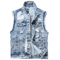Camisa de Franela sin Mangas para Hombre, Estilo Desgastado, Lavado Intenso, con Botones Frontales, Estilo Urbano, para Combinar en Capas, Casual, Tallas Grandes, Patrón a Cuadros, Corte Regular