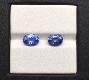 Púrpura azul tanzanita ovalada corte brillante AAA fuego intenso Natural piedra preciosa suelta facetada corte ovalado piedras preciosas par para pendientes - Product Image 1