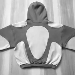 Streetwear Panel <b>Work</b> Pullover Wholesale Custom <b>Hoodies</b> With Distress Embroidery Design <b>Men's</b> basics Hoodie - Product Image 2