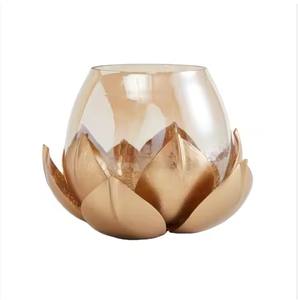 Portavelas de aluminio hecho a mano con base de madera para el hogar, restaurante, boda y fiesta, fabricado en hierro - Product Image 6