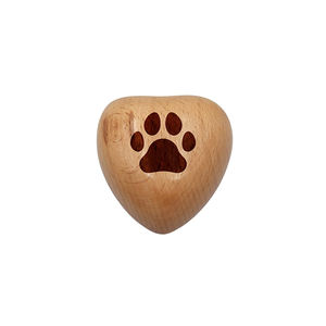 Urnes funéraires personnalisées en bois de rose écologiques et artisanales en forme de cœur pour les cendres d'animaux (taille et forme personnalisables) - Product Image 1