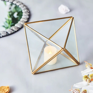 Best Superior Quality <b>Clear</b> <b>Glass</b> <b>Vase</b> Terrarium Plant Decorate Customized Size & Shape for Hotel & Home Decorate Gold Finished - Product Image 2