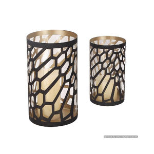 Bougeoir design vagues rondes Design attrayant Couleur noire et dorée pour la décoration de table de fête à la maison et de mariage - Product Image 4