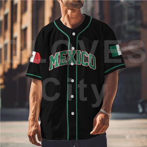 Ville Baseball Jersey Personnalisé Sergé Cousu Logo Brodé Nom De L'équipe Baseball Sportswear Bouton Plus La Taille Hommes Respirant - Product Image 4