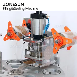 ZONESUN ZS-FS600 Automatic Rotary Paste Honey Ice Cream Yogurt Jam Cup Filling Sealing Packaging Machine