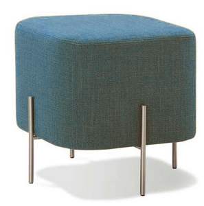 Tabouret ottoman en métal plaqué or, pour la maison, les hôtels, les villas, meubles décoratifs, tabouret ottoman avec housse de siège en velours bleu - Product Image 6