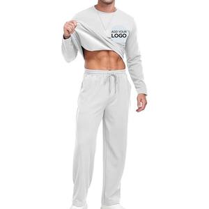 Ensemble de survêtement 2 pièces pour hommes, survêtements à col ras du cou, jogging, pull à manches longues, chemise, tenues - Product Image 1