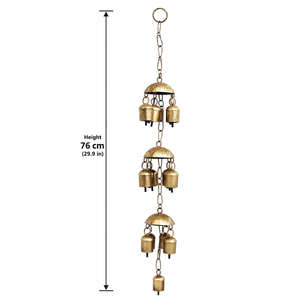 Large Iron Wind <b>Chime</b> 13 <b>Bells</b> Recycled Metal Patio Hanging Decor Handmade Boho Vintage Rustic for Outdoor Wedding Pet-Friendly - Product Image 2